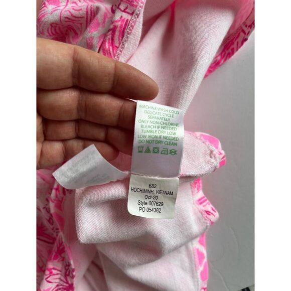 Lilly Pulitzer Kailyn Pink Blossom Palm Beach Paradise Dress Girls Size XL 12-14 - Picture 5 of 11